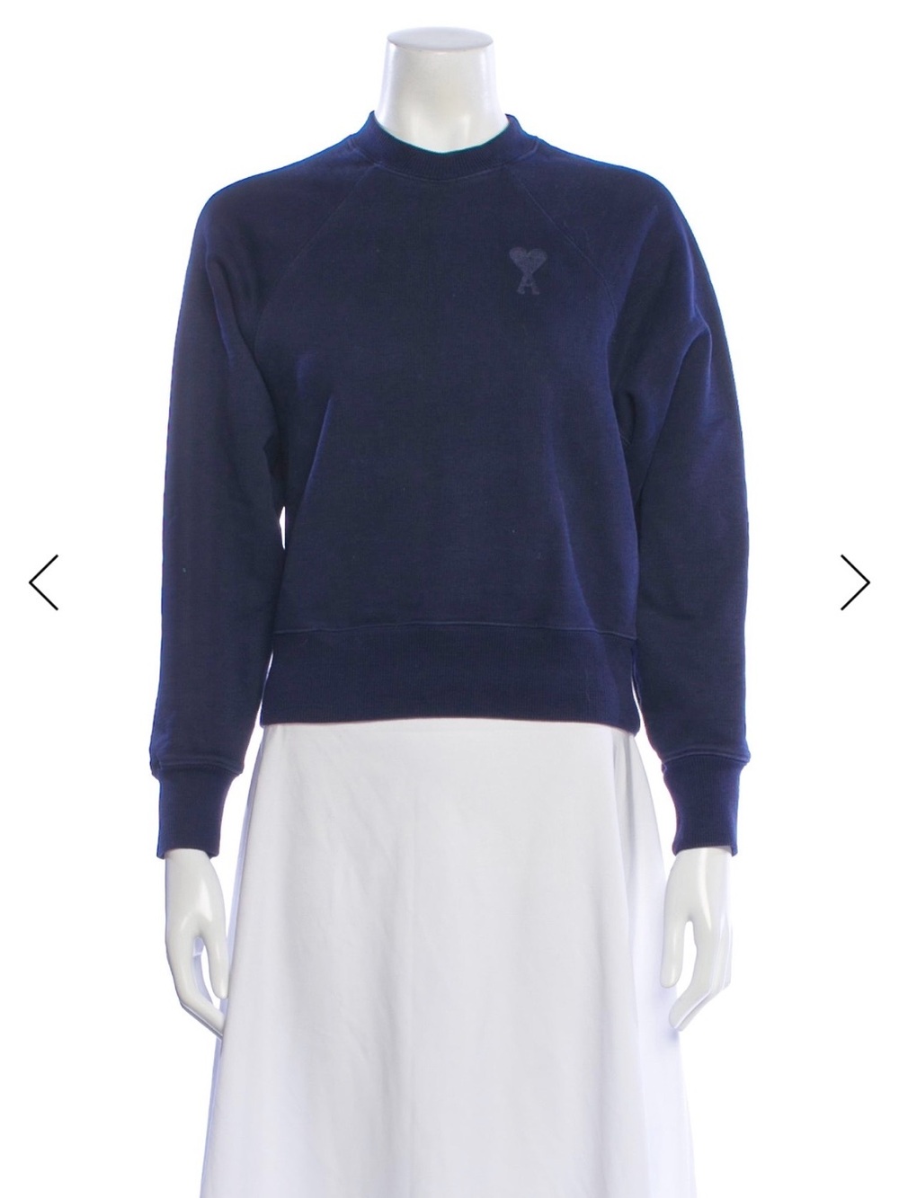 AMI Paris Navy Blue Ami de Coeur Crewneck Sweatshirt XXS